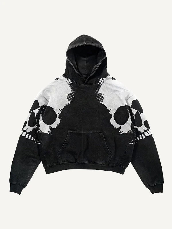 #young# - #streetculturesociety# - #streetculture# - #street# Colorblock Skull Print Pocket 3D SweaterStreetCulture Society