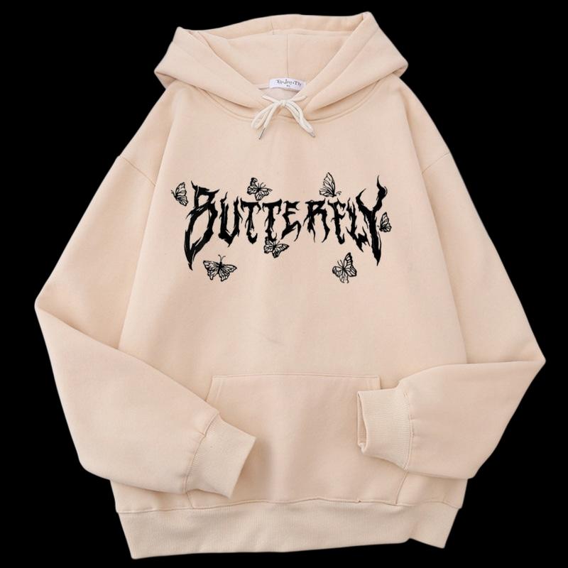 #young# - #streetculturesociety# - #streetculture# - #street# Gothic Letter Butterfly Loose Couple SweatshirtStreetCulture Society