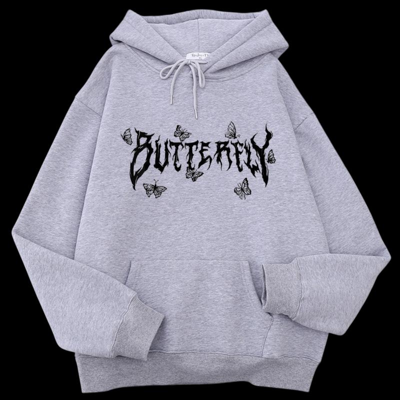 #young# - #streetculturesociety# - #streetculture# - #street# Gothic Letter Butterfly Loose Couple SweatshirtStreetCulture Society