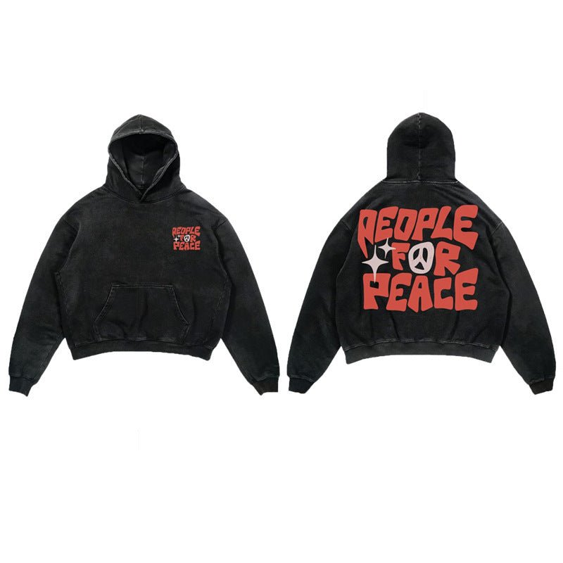 #young# - #streetculturesociety# - #streetculture# - #street# Gothic Printed Washed Hooded SweaterStreetCulture Society