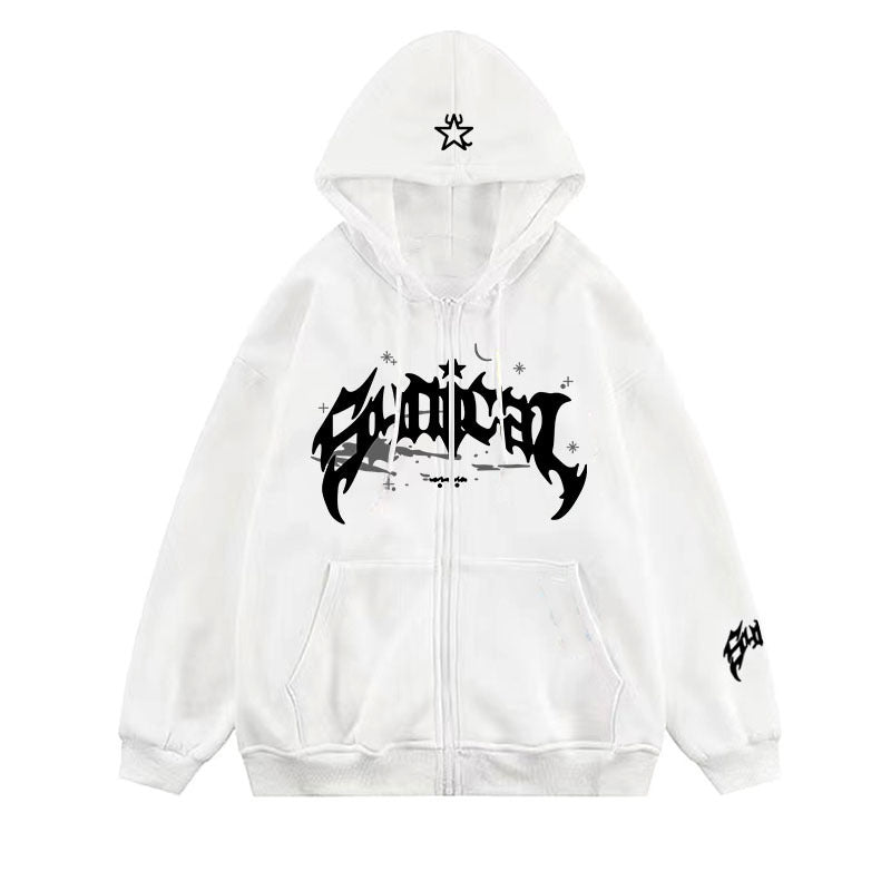 #young# - #streetculturesociety# - #streetculture# - #street# Vintage Zipper Sweatshirt Gothic Letter XINGX Printed HoodieStreetCulture Society